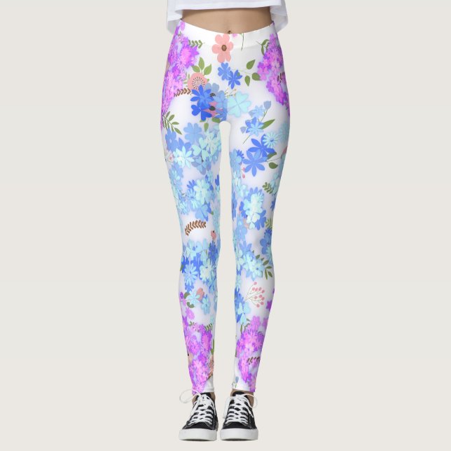 Legging padrão floral tons pastéis (Frente)