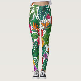 Legging Padrão Floral Tropical da Selva