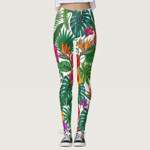 Legging Padrão Floral Tropical da Selva