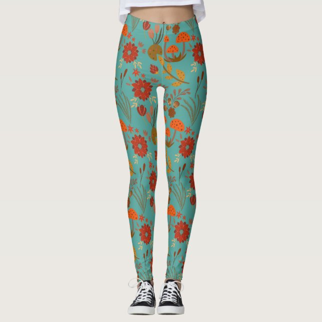 Legging Padrão Floral Único (Frente)