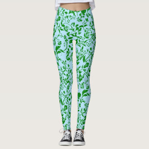 Legging Padrão Floral Verde G01. L Azul BG