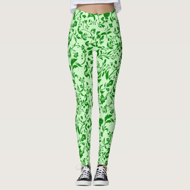 Legging Padrão Floral Verde G01. L Green BG (Frente)