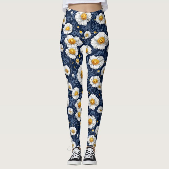 Legging Padrão floral víbrante (Frente)