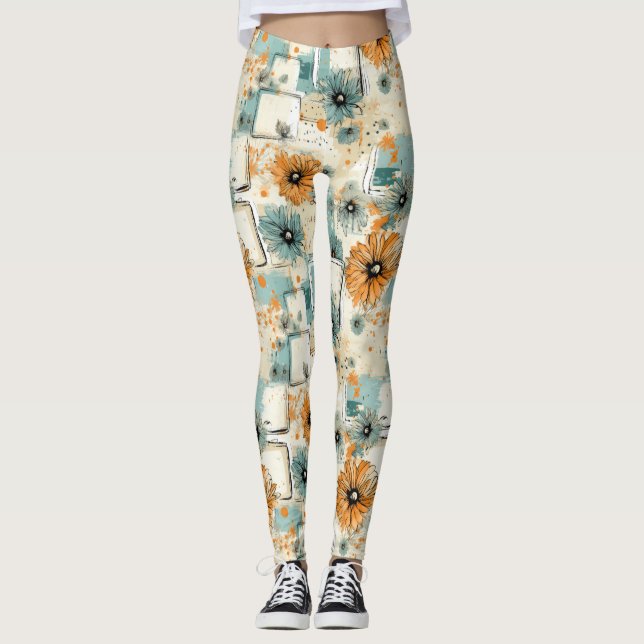 Legging Padrão Floral Vintage (3) (Frente)