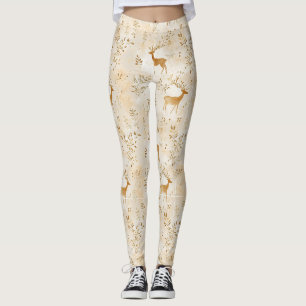 Legging Padrão Florestal de Corça e Floral Vintage (2)