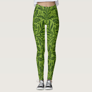 Legging Padrão Folha de Carvalho Verde Sem Costura de Will