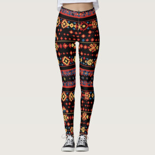 Legging Padrão Folk Colorido