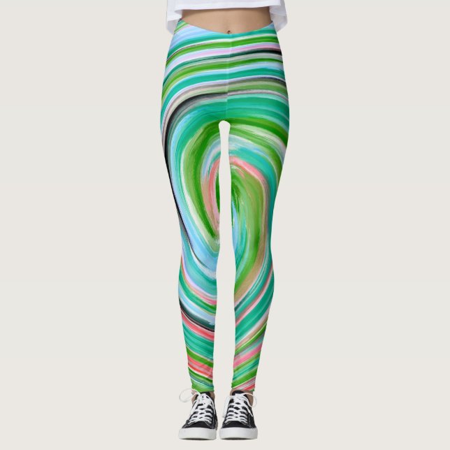 Legging Padrão Fractal Colorido do abstrato nº 3 (Frente)