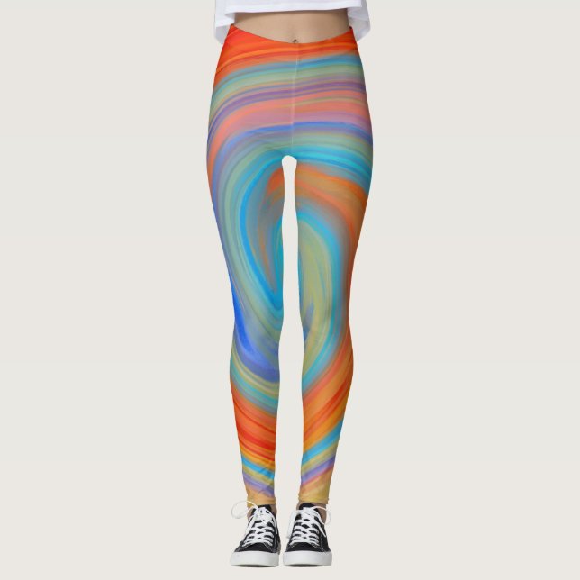 Legging Padrão Fractal Colorido do abstrato nº 6 (Frente)