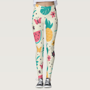 Legging Padrão Fruta tropical Melancia abacaxi