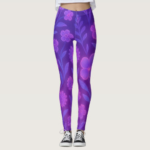 Legging Padrão Futuro Digital Bloom Floral Futurista