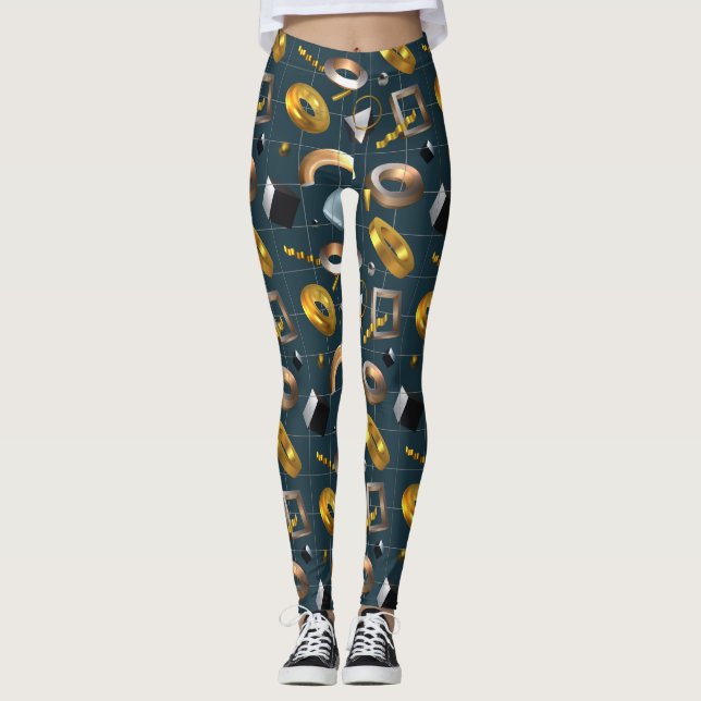 Legging Padrão Geométrico 3D (Frente)
