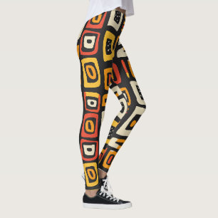 Legging Padrão Geométrico Abstrato Africano