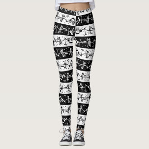 Legging Padrão Geométrico Abstrato Preto e Branco – Desenh