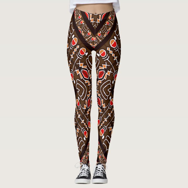 Legging Padrão Geométrico Africano (Frente)