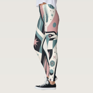 Legging Padrão Geométrico Águia Retro Atômica  