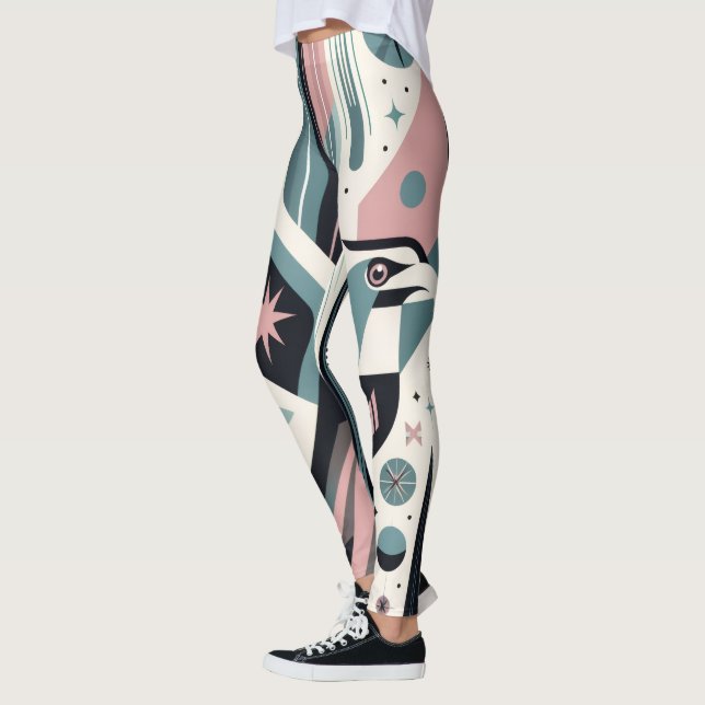 Legging Padrão Geométrico Águia Retro Atômica   (Esquerda)