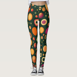 Legging Padrão Geométrico Amarelo de Círculos Pequenos