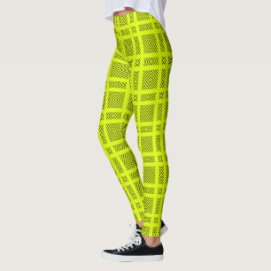 Legging Padrão geométrico amarelo-limão