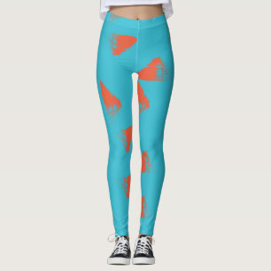 Legging Padrão geométrico azul, laranja, vibrante e de ten