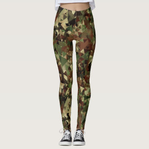 Legging Padrão Geométrico Camuflado