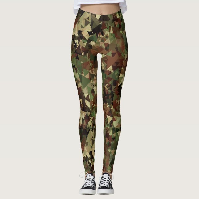 Legging Padrão Geométrico Camuflado (Frente)