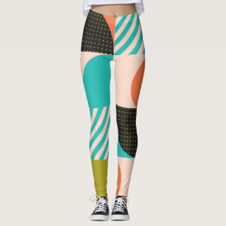 Legging Padrão geométrico colorido, estilo escandinavo.