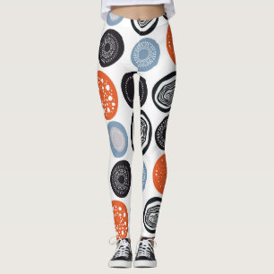 Legging Padrão geométrico criativo e colorido.