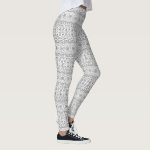 Legging Padrão Geométrico da cinza Mandala