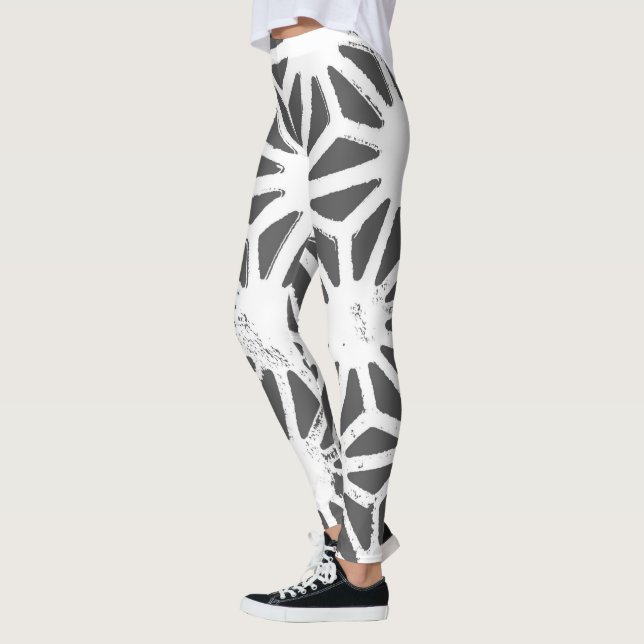 Legging Padrão geométrico das cinzas de carvão (Esquerda)