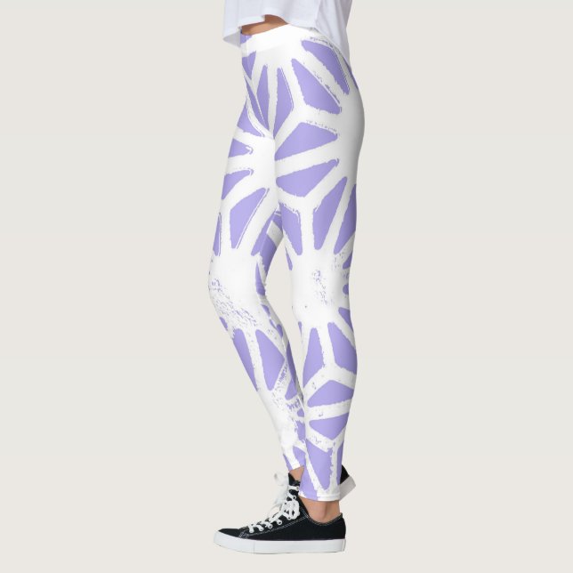 Legging padrão geométrico de lavanda (Esquerda)