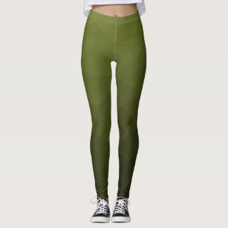 Legging Padrão geométrico de malha verde-azeitona do exérc