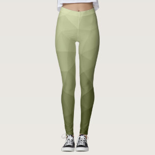 Legging Padrão geométrico de malha verde-claro do exército
