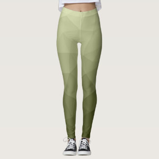 Legging Padrão geométrico de malha verde-claro do exército