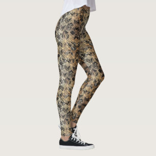 Legging Padrão geométrico de mármore e Dourado