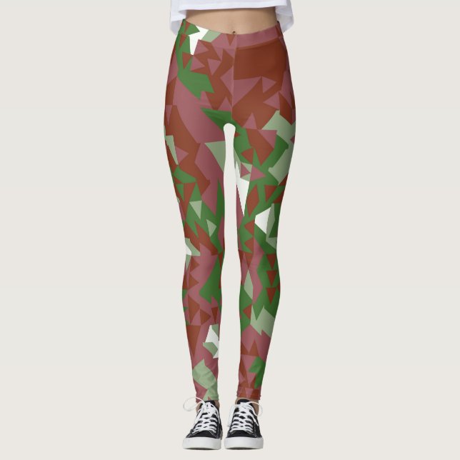 Legging Padrão Geométrico de Natal Ecletismo Mod Retro (Frente)