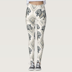 Legging Padrão Geométrico de Remendo de Leopardo