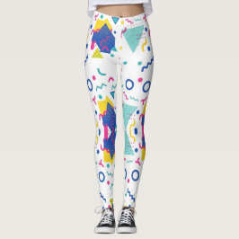 Legging Padrão Geométrico de Retro Memphis