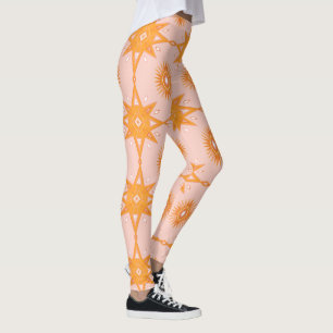 Legging Padrão Geométrico de Stars & Suns Dourado