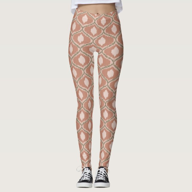 Legging Padrão Geométrico de Terracota Boho (Frente)