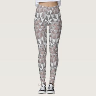 Legging padrão geométrico de tons cinza com triângulos