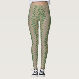Legging padrão geométrico de tons verdes com triângulos