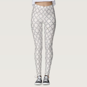 Legging Padrão geométrico do bege