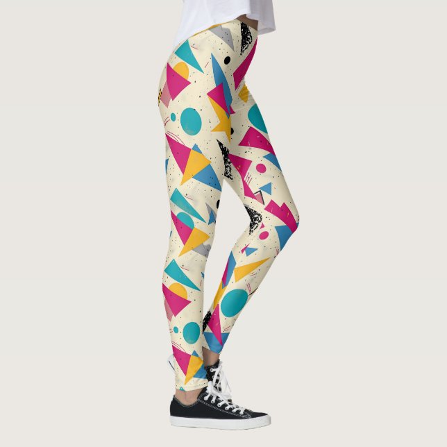 Legging Padrão Geométrico dos anos 80 (Direita)
