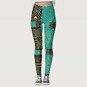 Legging Padrão Geométrico Elegante Africano Tribal