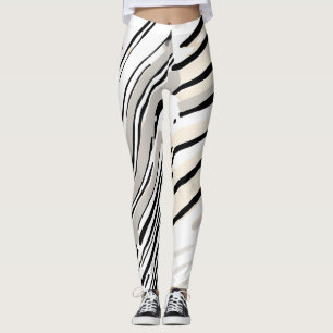 Legging Padrão geométrico em preto, branco e Cinza