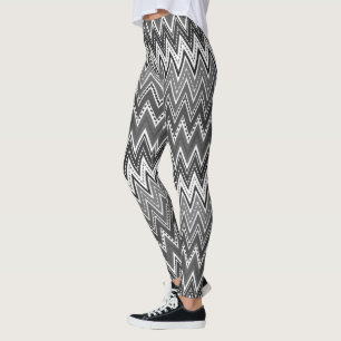 Legging Padrão geométrico em preto e branco