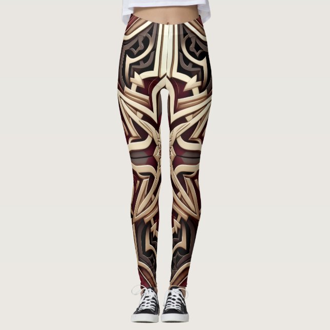 Legging Padrão Geométrico Estelar Moderno e Elegante (Frente)