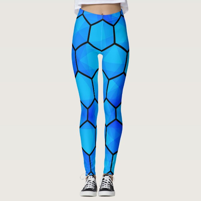 Legging Padrão Geométrico Hexagonal Sem Costura (Frente)