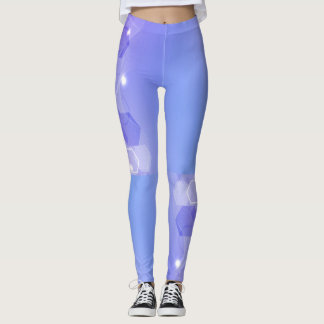 Legging Padrão geométrico legal de abstrato Azul Quente